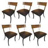 Set of Six Steel Klismos Chairs