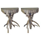 PAIR of Twig Demilunes