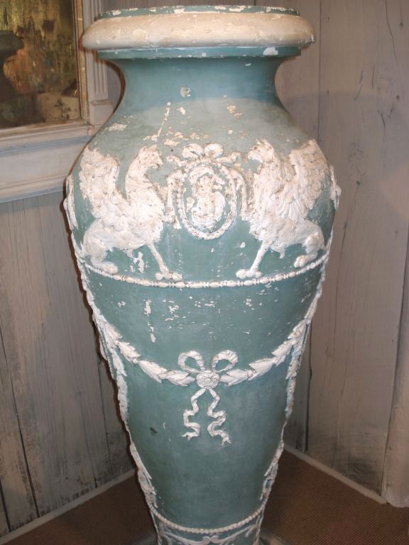 English Monumental Plaster Urn