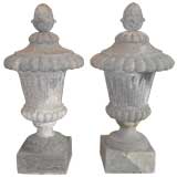 PAIR of Carved Stone Finials