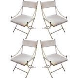 Set of FOUR Iron Folding Chairs