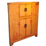 Salmon Lacquered Corner Cabinet