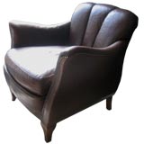 Leather "Tulip" Chair