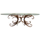 Gilded Wheat Coffee Table in the Style of Jansen