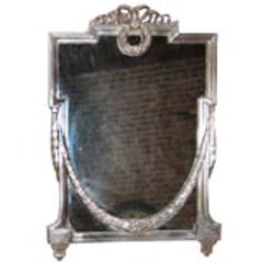 1930s French Silver Plated Vanity Mirror 12