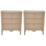 Pair of Parchment Night Stands