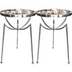 1970s Italian Chrome Side Table with Glass Top 10