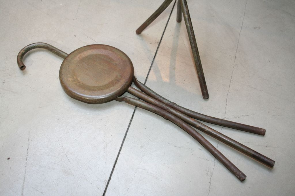 Mid-20th Century Pair of Folding Polo Stools