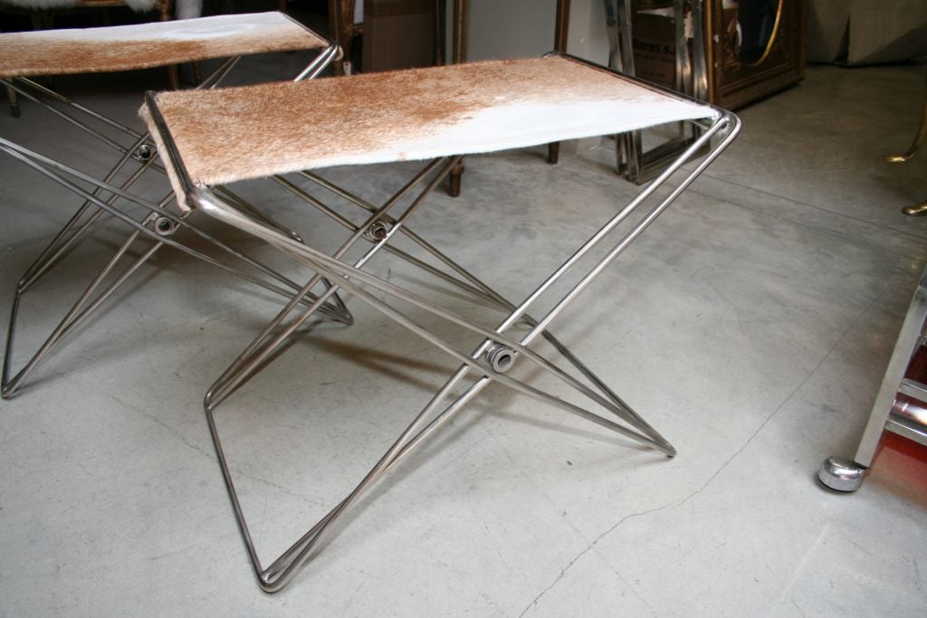 Pair of 70's Folding Stools