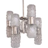 60
s Chrome and Glass Chandelier