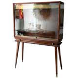 Vintage 60's Cabinet with Sliding Glass Doors