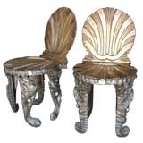Pair of 19th c. Venetian Grotto Chairs