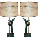 Vintage Pair of 50's Dali Style Lamps