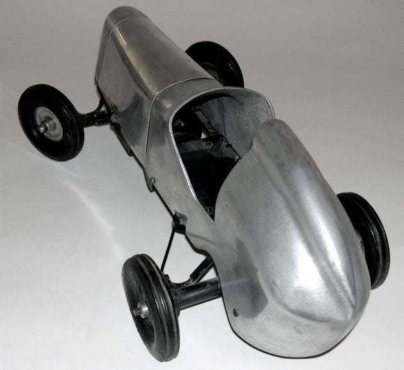 20th Century Machine Age Gas Powered Aluminum Tethered Racing Car
