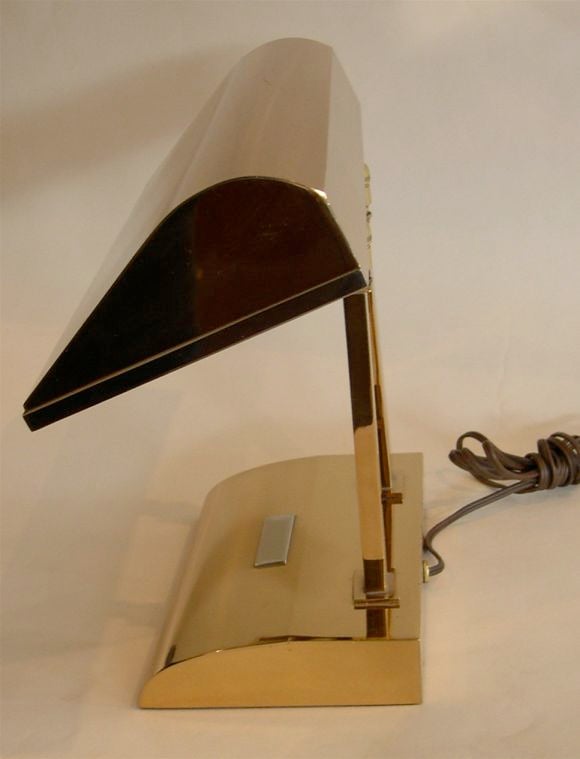 American Large Mid-Century Moderne Bronze Desk Lamp by Silvercrest Bronze Co. For Sale