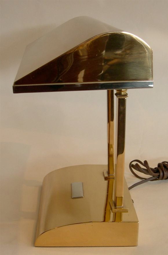 Large Mid-Century Moderne Bronze Desk Lamp by Silvercrest Bronze Co. In Excellent Condition For Sale In Los Angeles, CA