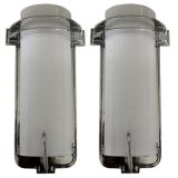 Pair of Streamline Machine Age Glass and Aluminum Sconces
