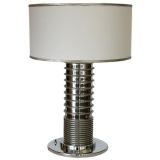 Unique Machine Age Prototype Stainless and Chrome Lamp