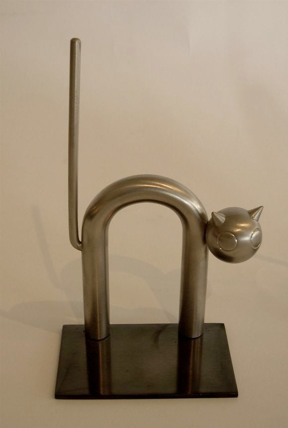 Rare Art Deco Cat Bookends by Walter Von Nessen for Chase Mfg. In Excellent Condition In Los Angeles, CA
