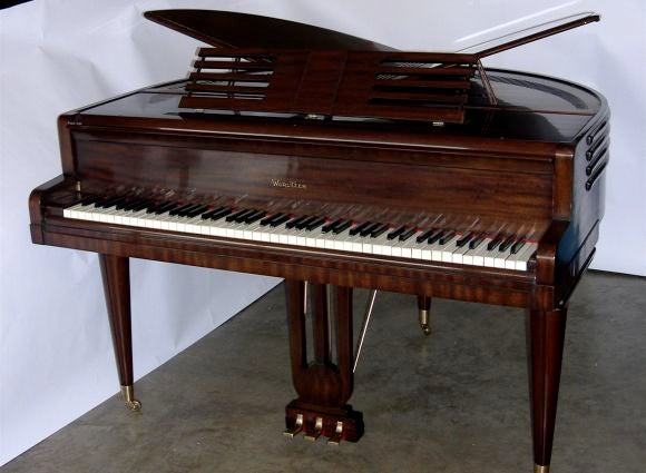 Great Streamline Art Deco Butterfly Wurlitzer Baby Grand Piano 5