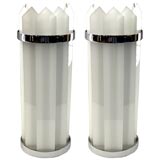 Pair of Aluminum Art Deco Wall Sconces w/ White Glass Inserts