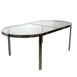 Used Glass and Stainless Dining Table 
6 Chairs by Milo Baughman