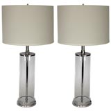 Pair of Machine Age Chrome
Glass Cylinder Lamps Pair of Machine Age Chrome
Glass Cylinder Lamps