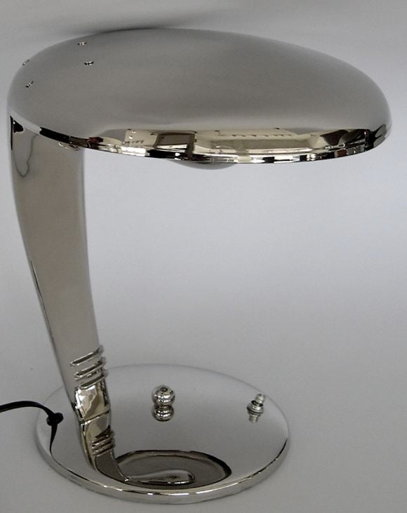 American Streamline Art Deco Cobra Lamp by Norman Bel Geddes