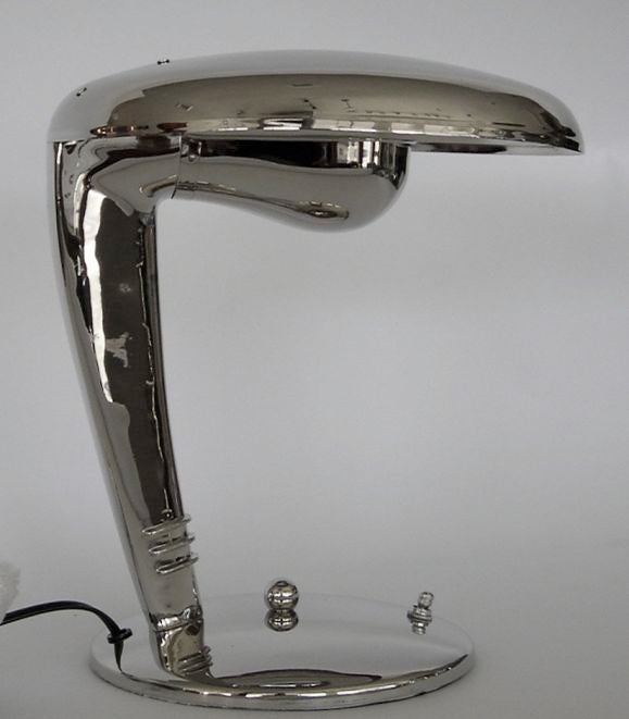 20th Century Streamline Art Deco Cobra Lamp by Norman Bel Geddes