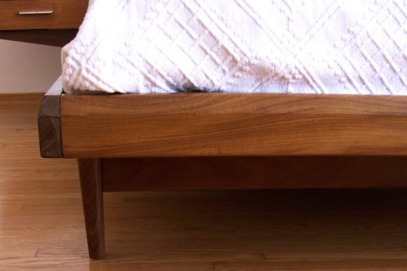 Contemporary Rare Teak Double Bed With Attached Night Stands by Peter Hvidt