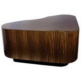 Streamline Art Deco Executive Desk in Figured Mozambique Wood
