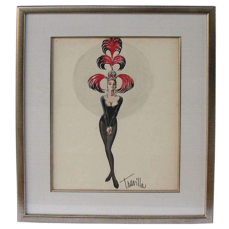 Original Costume Sketches by Travilla for Valley of the Dolls