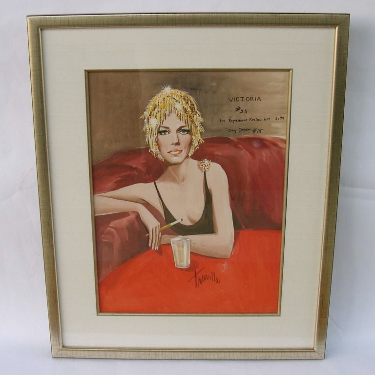 Gouache Original Costume Sketches by Travilla for Valley of the Dolls