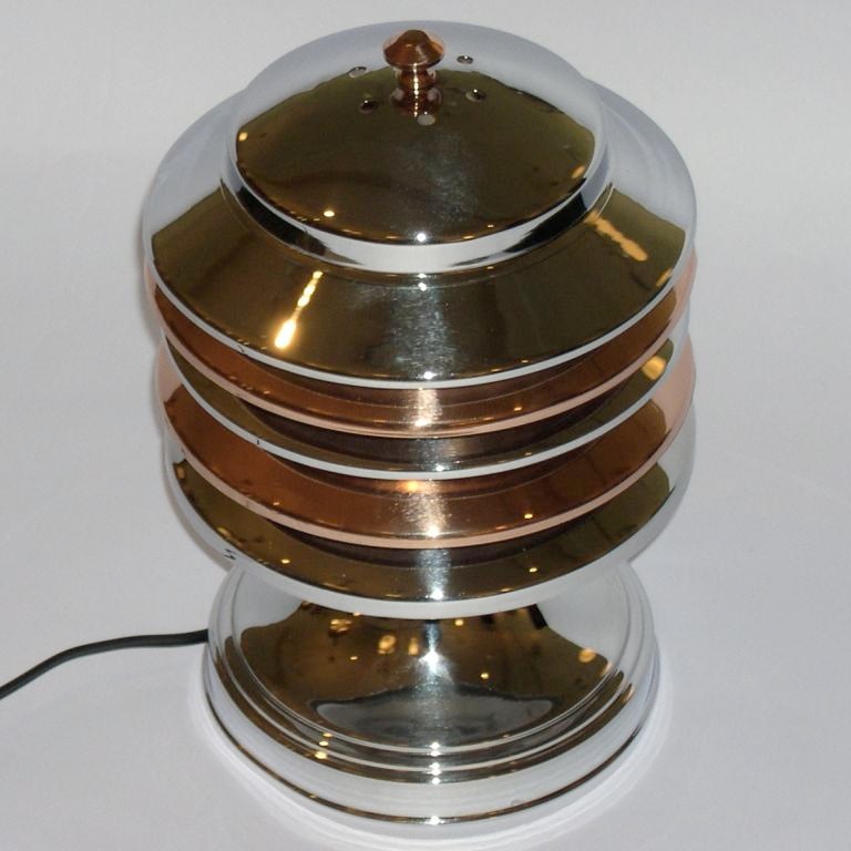 Pair of Streamline Art Deco Multi Tiered Ambient Lamps