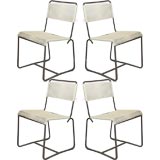 Set of Four Bronze Dining Chairs by Walter Lamb