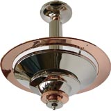 Five Tiered Machine Age Art Deco Chandelier in Copper
Nickel Five Tiered Machine Age Art Deco Chandelier in Copper
Nickel