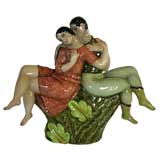 Rare 1930 Art Deco Lenci Ceramic Sculpture by Giovanni Grande