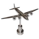 Large Aluminum DC6 Airplane Model w/ Handcrafted Aluminum Stand
