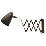 Vintage Great Black and Brass Industrial Scissors Wall Sconce