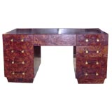 Amazing Custom Tortise Leather Desk by William Billy Haines