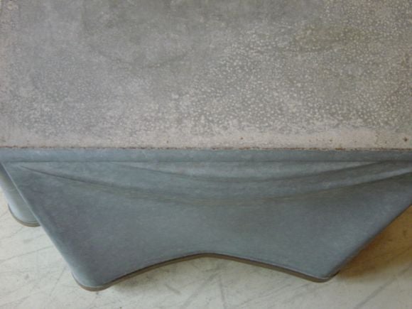 American John Dickinson Galvanized Tin and Brass Side Table
