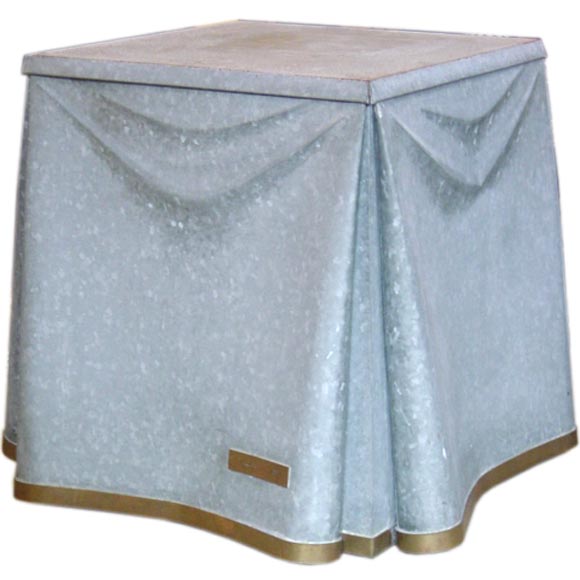 John Dickinson Galvanized Tin and Brass Side Table