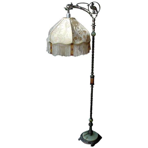 Beautiful standing lamp with shade For Sale