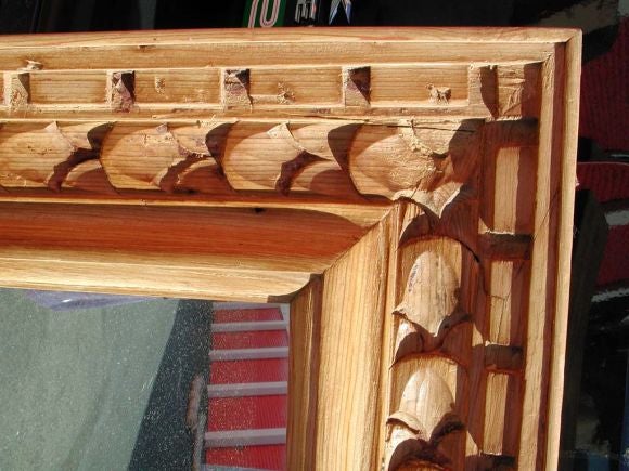 Chip Carved Pine Mirror