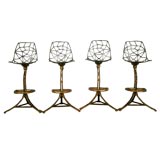 Four Bronze Bar Stools