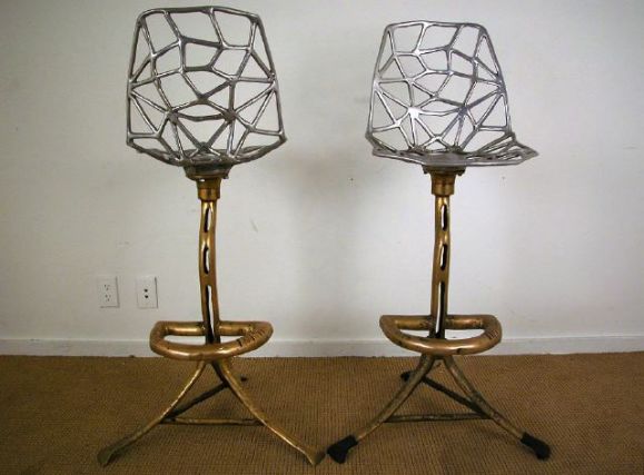 Four Bronze Bar Stools