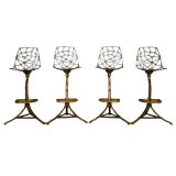 Spanish Bronze and White Metal Bar Stools