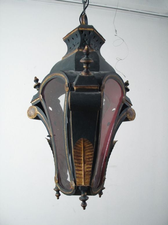 Louis XV Style Painted Tole Lantern