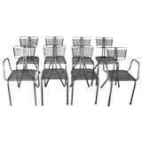 Vintage Set of Eight Tubular Steel Chairs