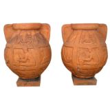 Pair of Large Scale Terra Cotta Urns